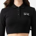 APRILE CROP TOP POLO WOMEN BLACK