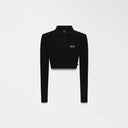 APRILE CROP TOP POLO WOMEN BLACK