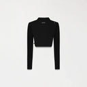 APRILE CROP TOP POLO WOMEN BLACK