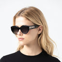 MSS2402-C1-53 MAIA SUNGLASSES WOMEN BLACK SHINY SILVER GRADIENT GREY