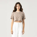 BRITANIA CROP TOP WOMEN TAUPE GRAY