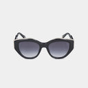 MSS2402-C1-53 MAIA SUNGLASSES WOMEN BLACK SHINY SILVER GRADIENT GREY