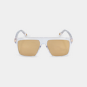 MSS2408-C15-56 ADUR SUNGLASSES MEN TANSPARENT CLEAR SHINY GOLD BROWN WITH GOLD MIRROW