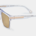 MSS2408-C15-56 ADUR SUNGLASSES MEN TANSPARENT CLEAR SHINY GOLD BROWN WITH GOLD MIRROW