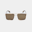 MSS2410-C2-54 MARC SUNGLASSES MEN SHINY GOLD/BROWN PATTERN BROWN HORN BROWN