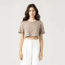 BRITANIA CROP TOP WOMEN TAUPE GRAY - Monastery | Tienda Oficial Colombia